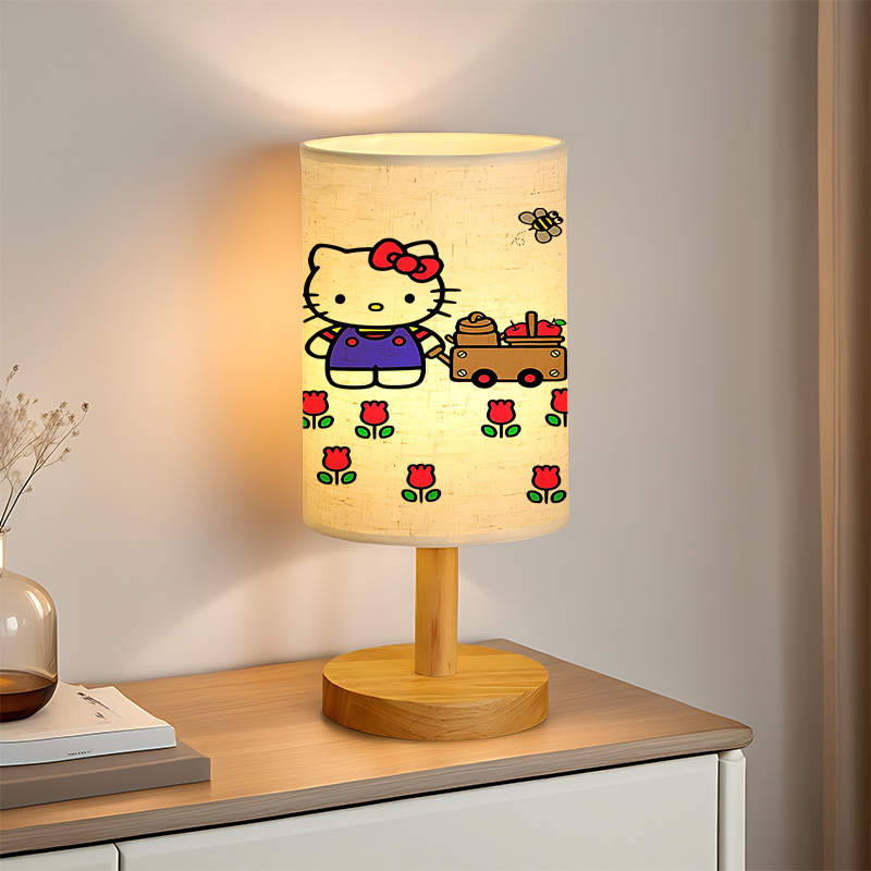 Sanrio USB-powered linen lamp ambiance in living room