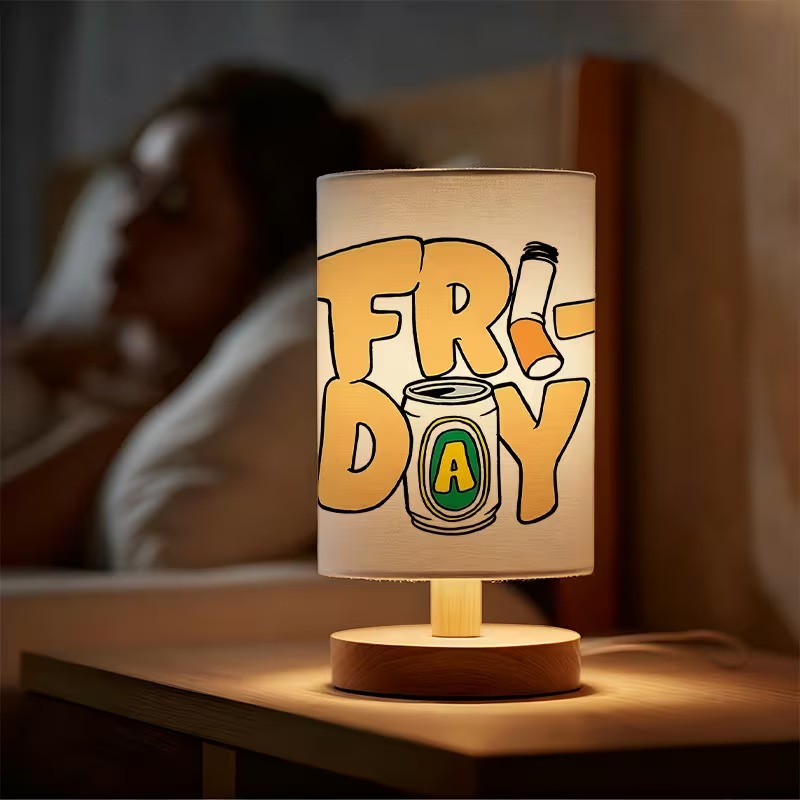 Vintage Cartoon Style Themed USB Powered Bedside Lamp