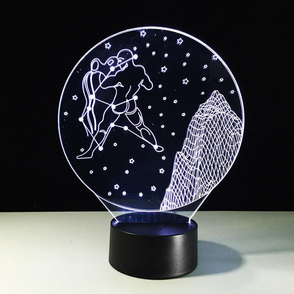 Aquarius Horoscope 3D Optical Illusion Lamp - 3D Optical Lamp