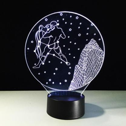 Aquarius Horoscope 3D Optical Illusion Lamp - 3D Optical Lamp