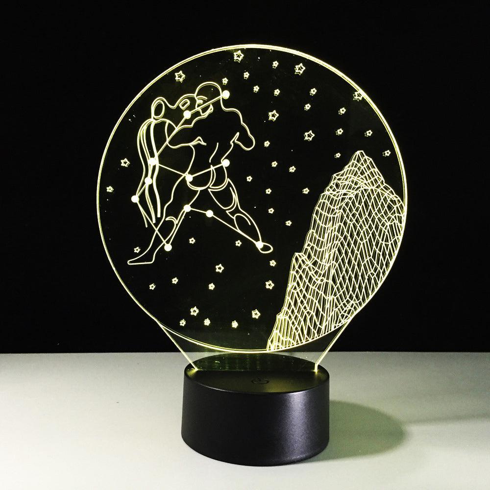 Aquarius Horoscope 3D Optical Illusion Lamp - 3D Optical Lamp