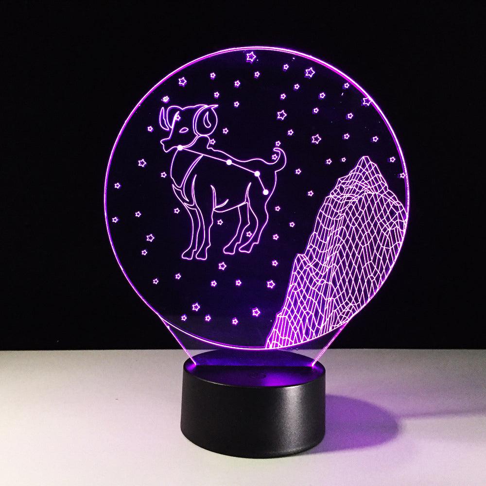 Aries Horoscope 3D Optical Illusion Lamp - 3D Optical Lamp