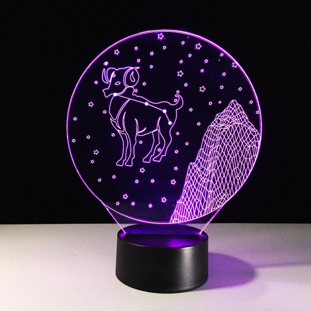 Aries Horoscope 3D Optical Illusion Lamp - 3D Optical Lamp