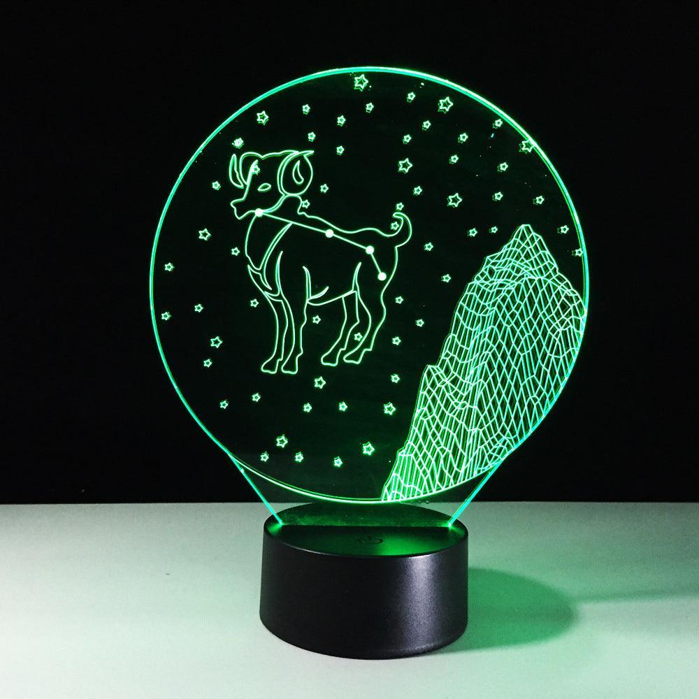 Aries Horoscope 3D Optical Illusion Lamp - 3D Optical Lamp