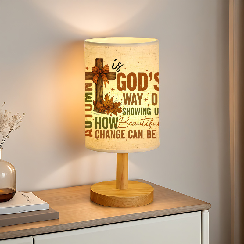 Modern USB Powered Linen Table Lamp with Uplight Design and Decorative Shade