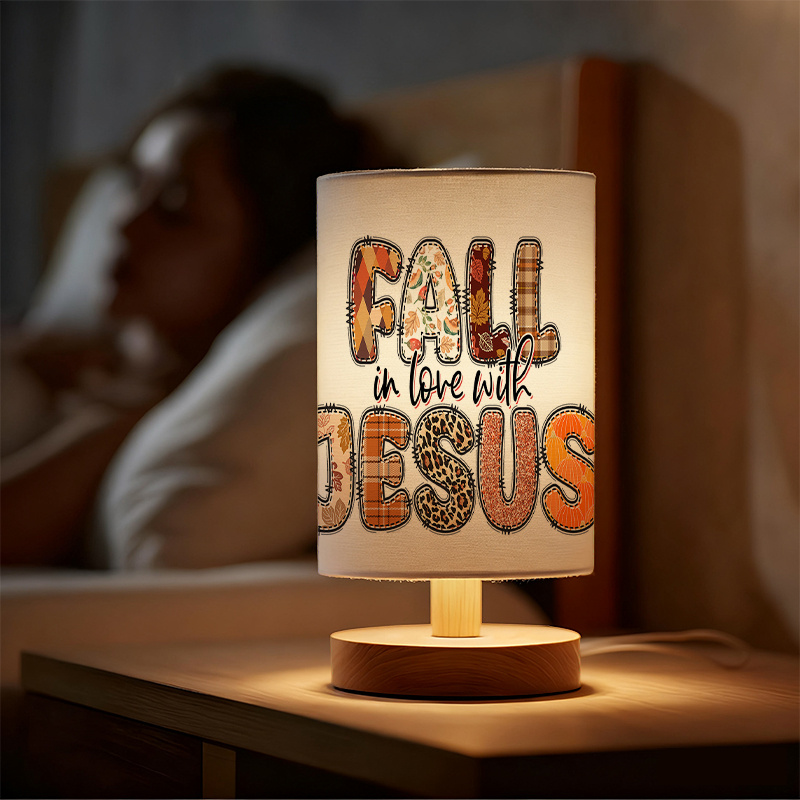 [Copy]Printed Ambiance Bedside Lamp, Nordic Wooden Color Table Lamp