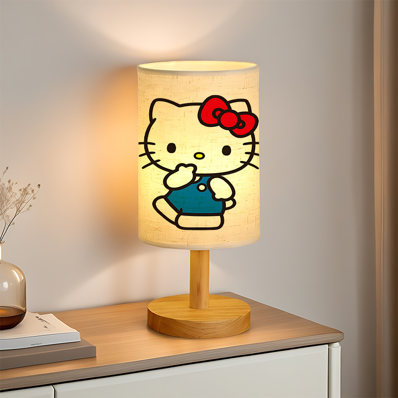 modern Sanrio USB-powered linen lamp with a creative design bedside decoration