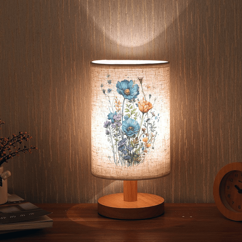 Fresh Flower Printed Atmosphere Bedside Lamp