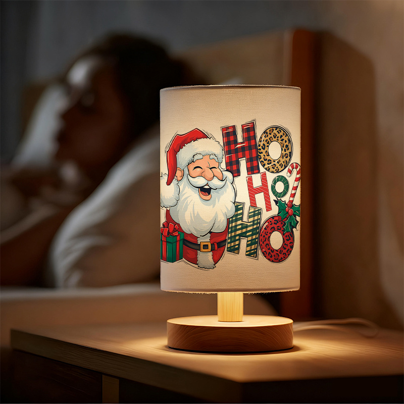 Ho Ho Ho USB Powered Linen Table Lamp