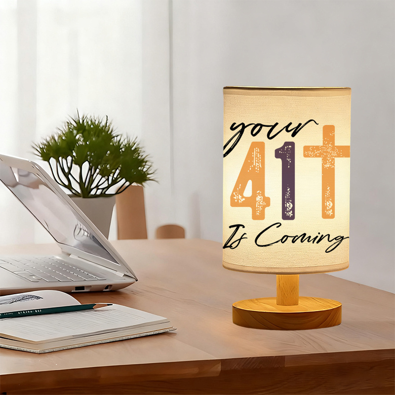 USB-Powered Linen Table Lamp with Inspirational "You Are My Sunshine" Design 