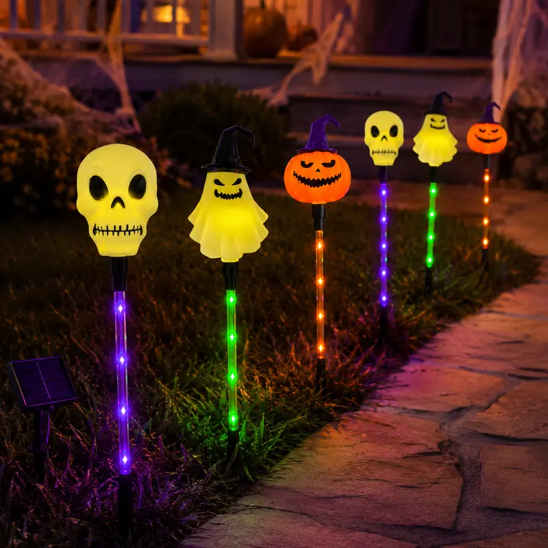 Pack Of 6 Waterproof Halloween Solar Path Lights Set