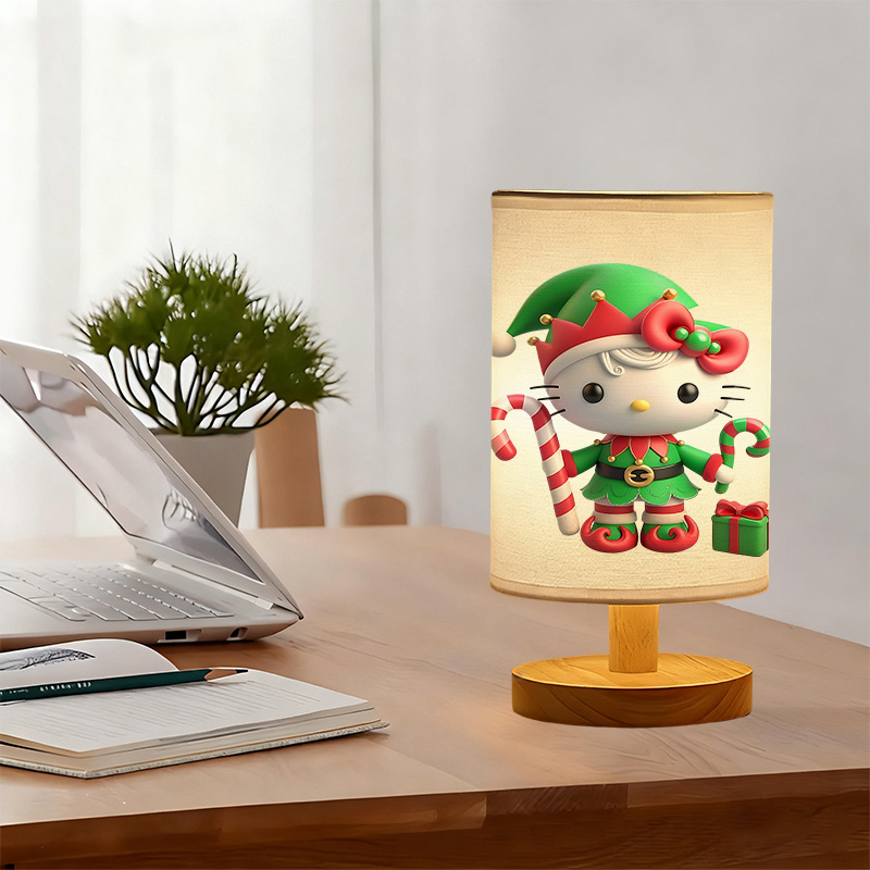 Modern Sanrio USB-powered linen lamp with a creative design, featuring Sanrio patterns