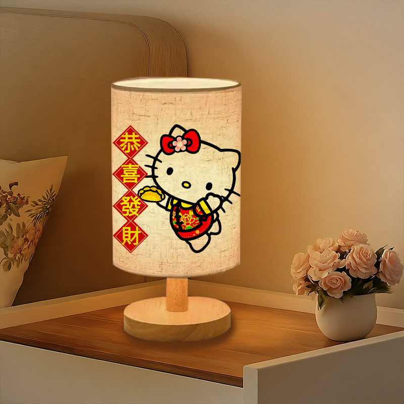 Sanrio USB-powered linen lamp with a creative design, featuring Sanrio patterns