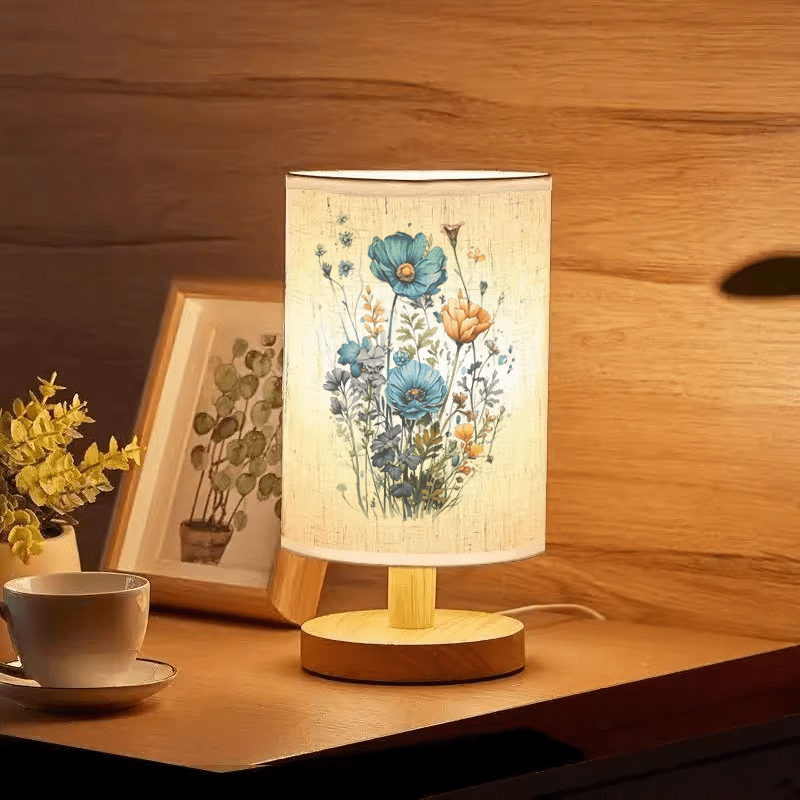 Fresh Flower Printed Atmosphere Bedside Lamp