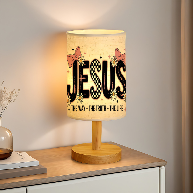 USB-powered Linen Lamp Suitable as a Bedside Decoration 