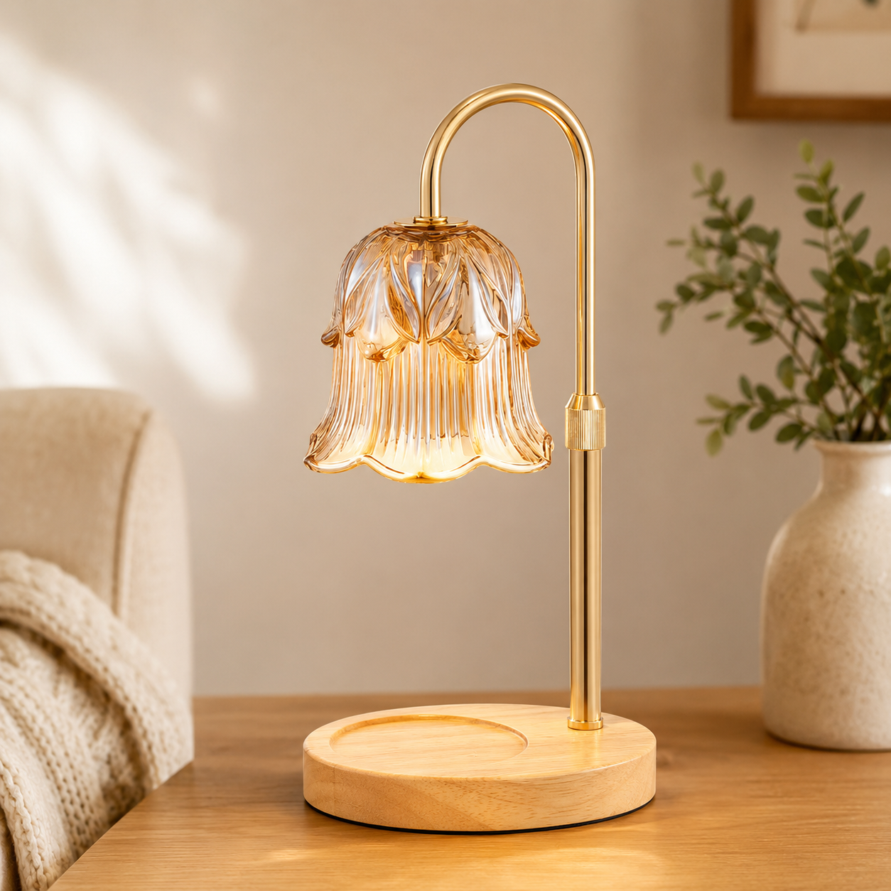 Metal Candle Warmer Lamp With Timer And Brightness Control