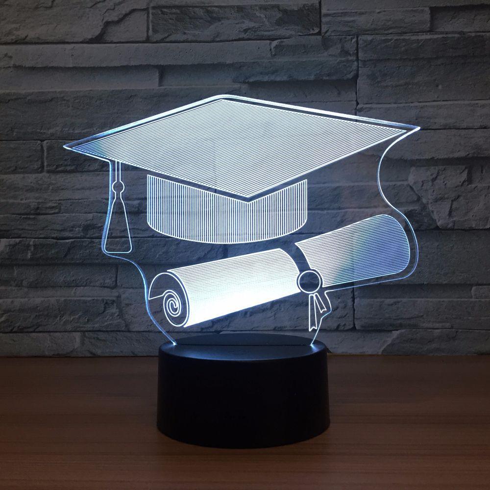 Graduation Hat 3D Optical Illusion Lamp - 3D Optical Lamp