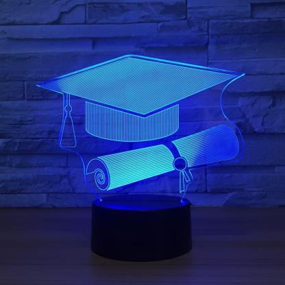 Graduation Hat 3D Optical Illusion Lamp - 3D Optical Lamp