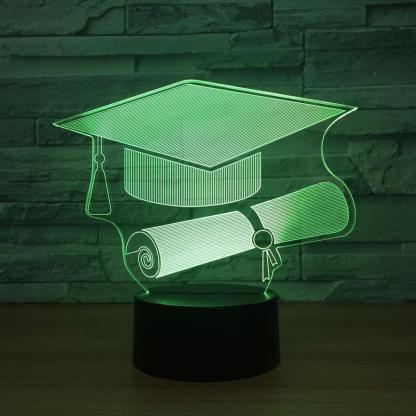 Graduation Hat 3D Optical Illusion Lamp - 3D Optical Lamp