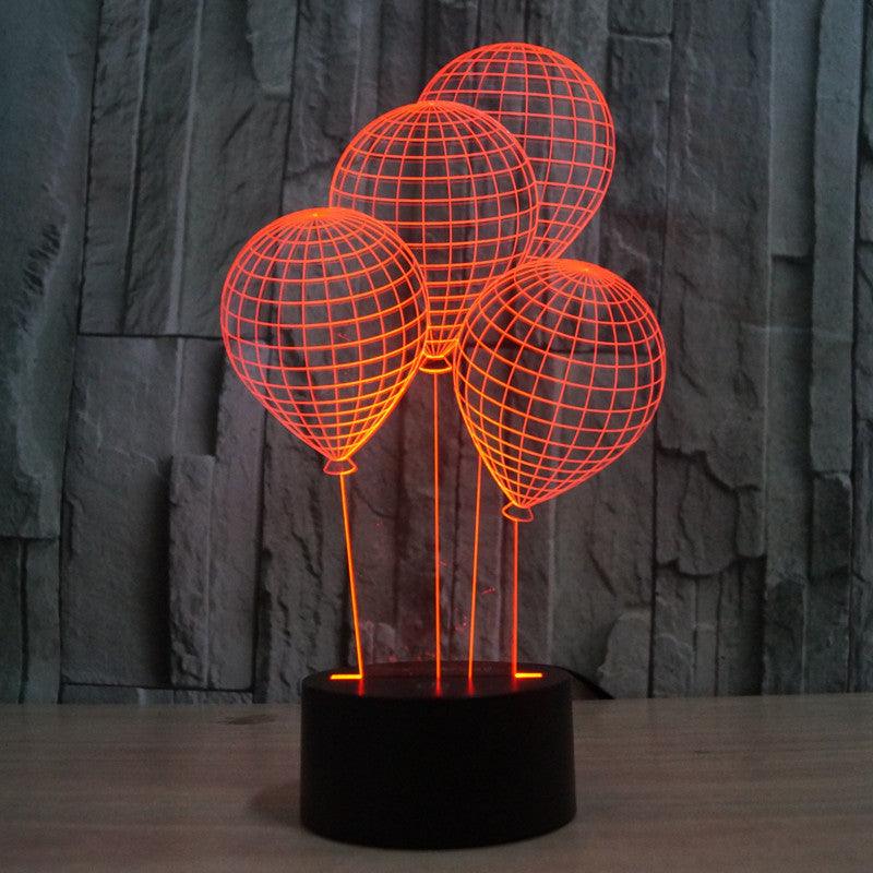 Balloon 3D LED Lamp with Multicolor Light and Plug Compatibility-3D Optical Lamp