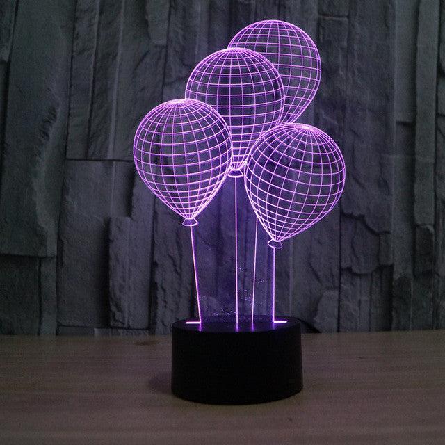 Balloon 3D LED Lamp with Multicolor Light and Plug Compatibility-3D Optical Lamp
