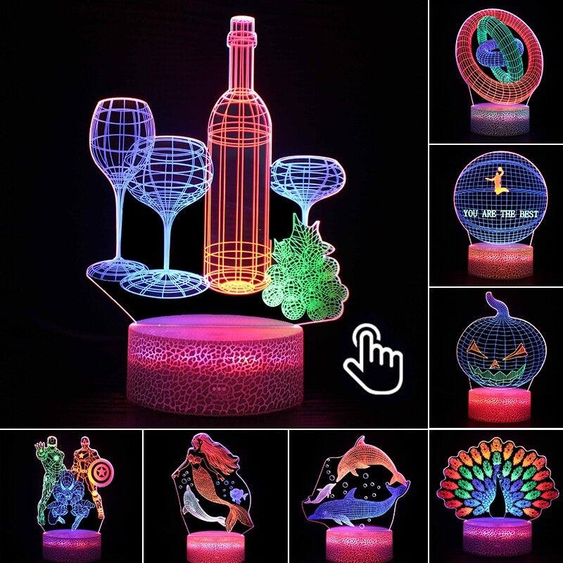 LED Wine Glass Lamp-3D Optical Lamp