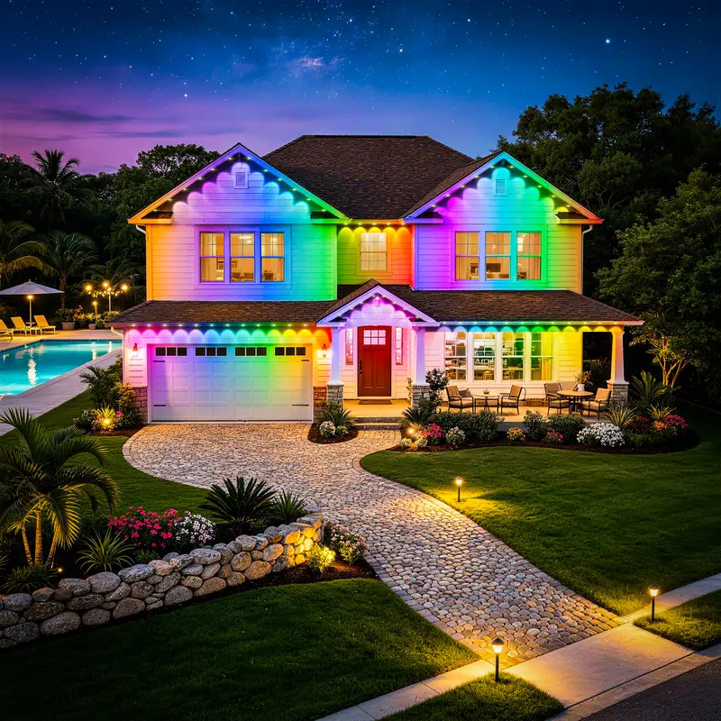 Christmas Outdoor RGB LED Eave Lights With App Remote Control