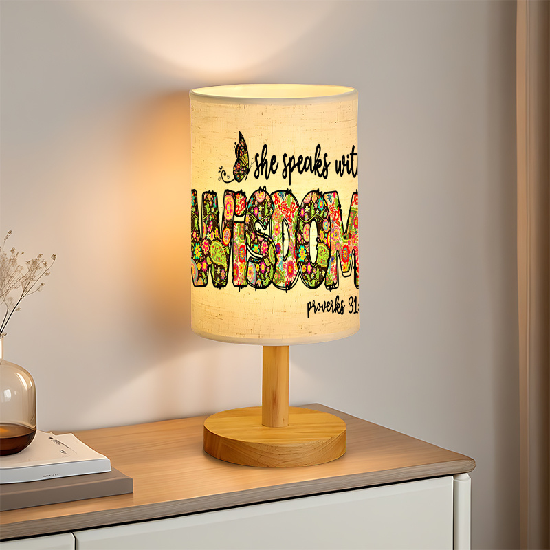 Modern USB-Powered Linen Lamp with Unique Patterns - Bedside Decor