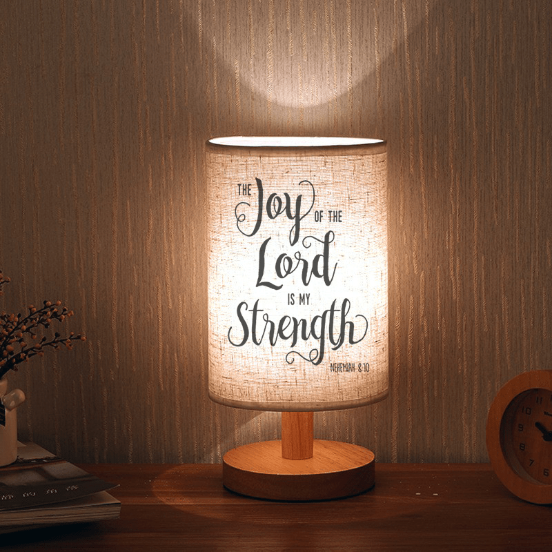 Printed Ambiance Bedside Lamp, Nordic Wooden Color Table Lamp