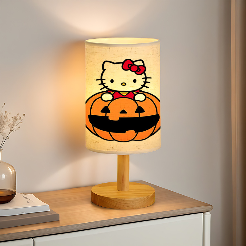 Modern Sanrio USB-powered linen lamp with a creative design, featuring Sanrio patterns