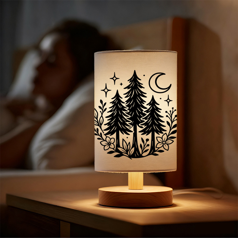 Modern USB Powered Linen Table Lamp