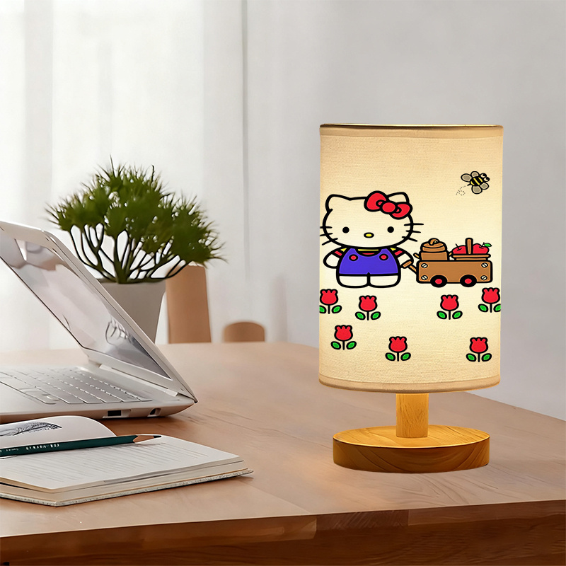 Sanrio USB-powered linen lamp ambiance in living room
