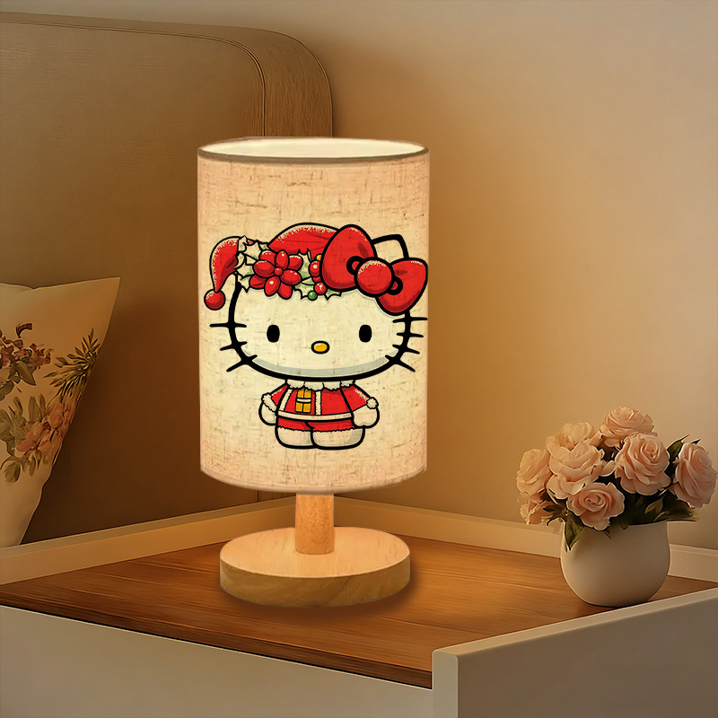 Modern Sanrio USB-powered linen lamp with a creative design, featuring Sanrio patterns