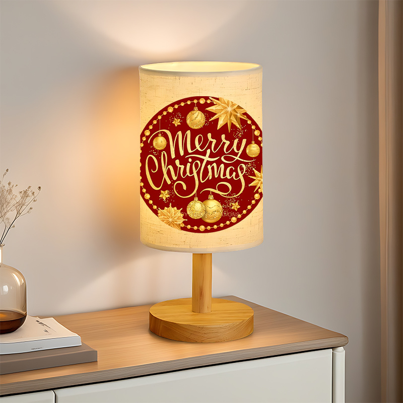 Modern USB powered Linen Table Lamp with Creative Patterns