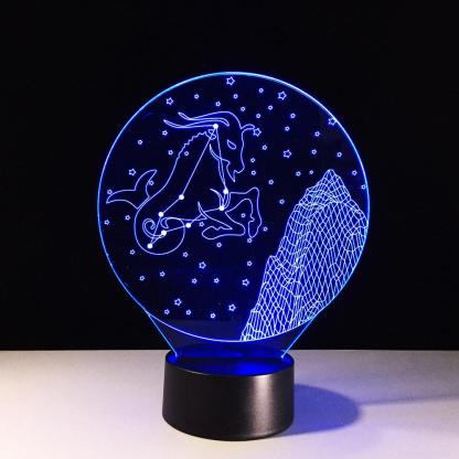 Capricorn Horoscope 3D Optical Illusion Lamp - 3D Optical Lamp