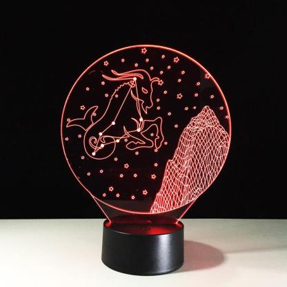 Capricorn Horoscope 3D Optical Illusion Lamp - 3D Optical Lamp