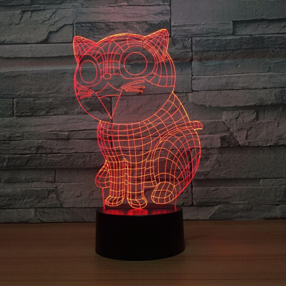 Cartoon Cat LED Lamp-3D Optical Lamp