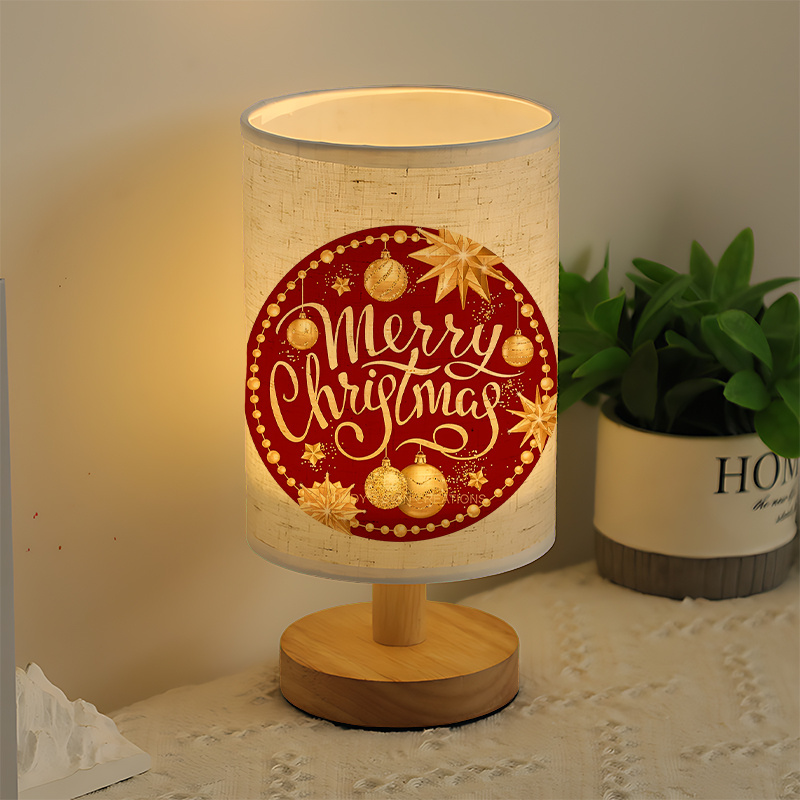 Modern USB powered Linen Table Lamp with Creative Patterns