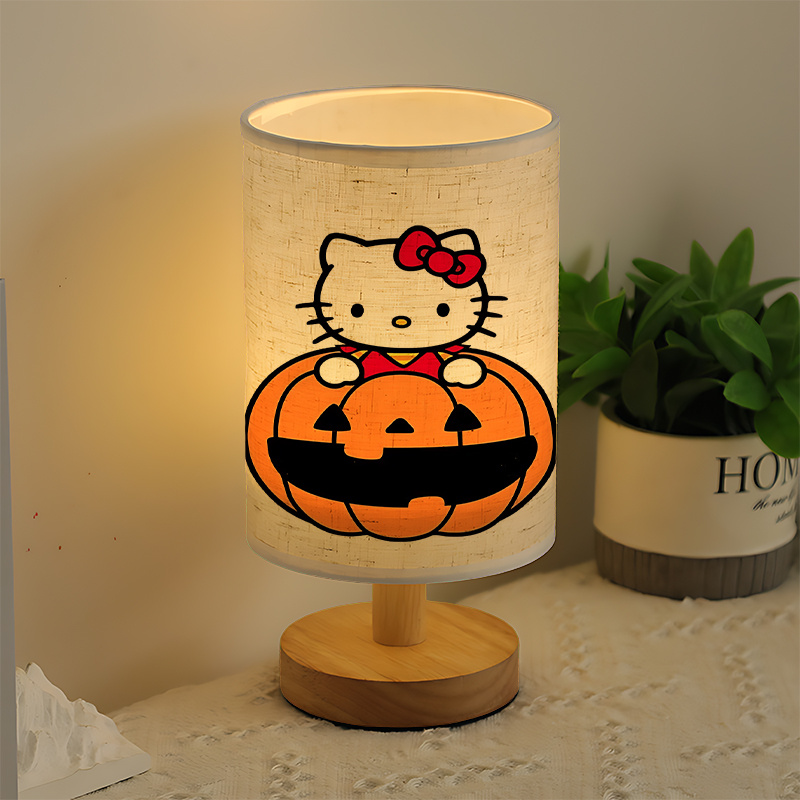 Modern Sanrio USB-powered linen lamp with a creative design, featuring Sanrio patterns