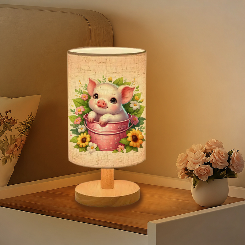 A modern USB-powered linen lamp with a unique design and exquisite patterns