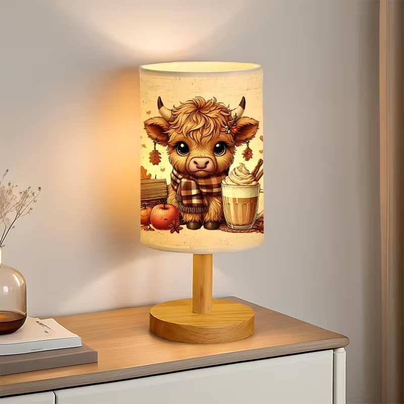 Cow Themed USB Powered Bedside Lamp