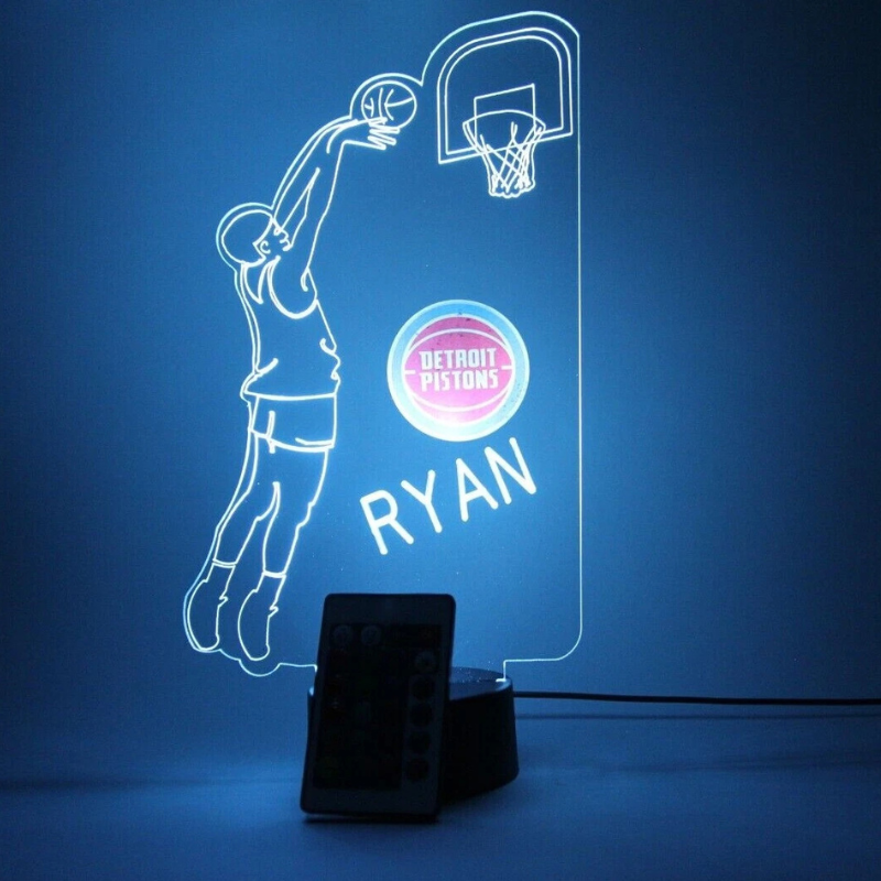 Detroit Pistons NBA Basketball Player Sports Light Up Lamp