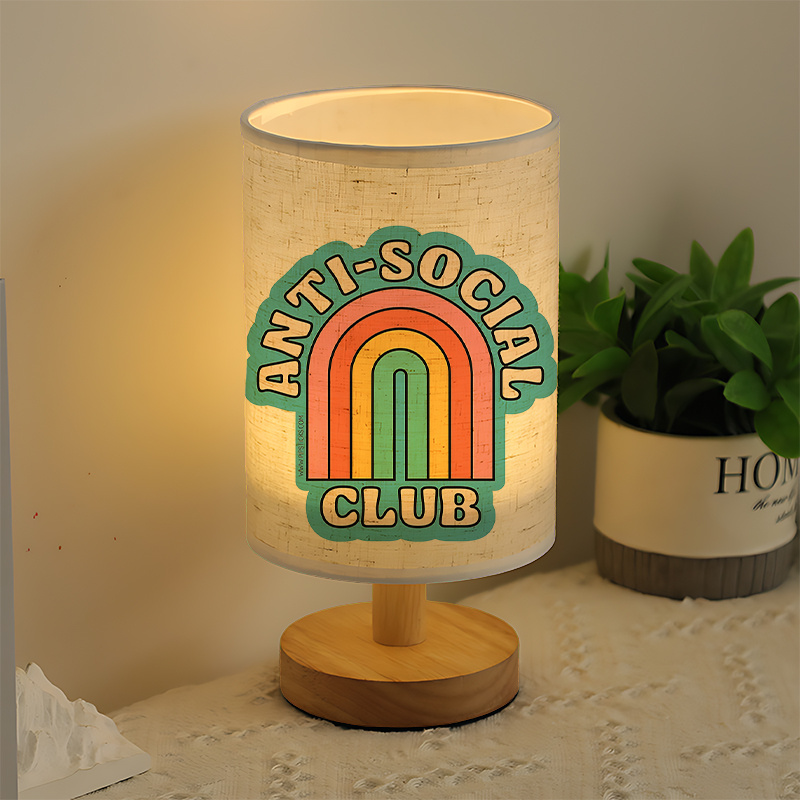 Modern USB powered Linen Table Lamp with Creative Patterns, Perfect for Bedside Decoration