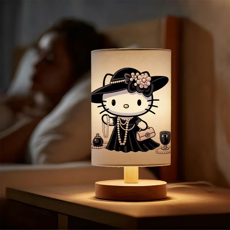 Kitty Night Themed USB Powered Bedside Lamp
