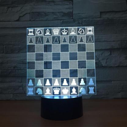 Chess Chessboard 3D Optical Illusion Lamp - 3D Optical Lamp