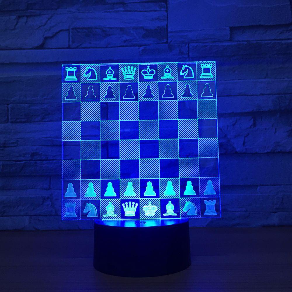 Chess Chessboard 3D Optical Illusion Lamp - 3D Optical Lamp
