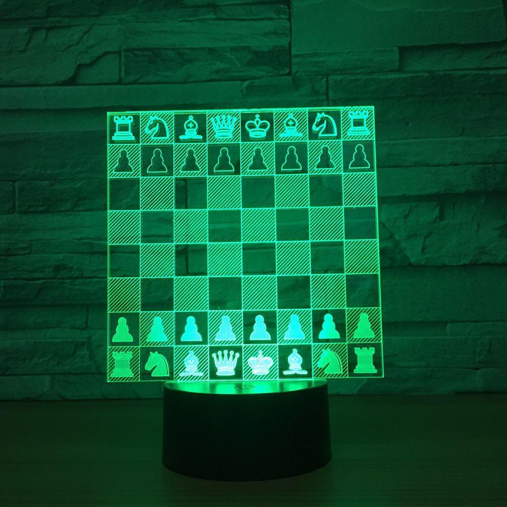 Chess Chessboard 3D Optical Illusion Lamp - 3D Optical Lamp