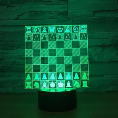 Chess Chessboard 3D Optical Illusion Lamp - 3D Optical Lamp