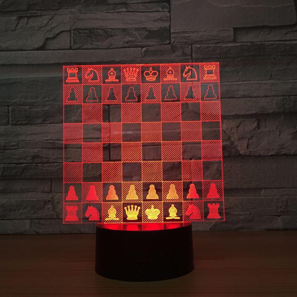 Chess Chessboard 3D Optical Illusion Lamp - 3D Optical Lamp