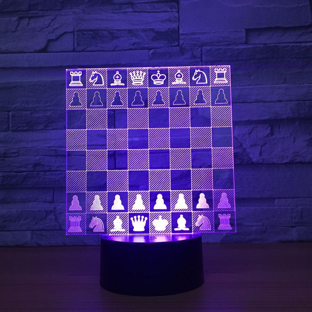 Chess Chessboard 3D Optical Illusion Lamp - 3D Optical Lamp